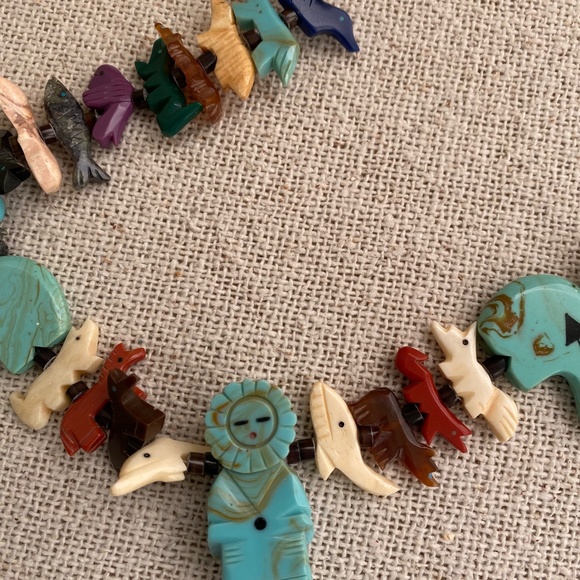 Zuni Fetish Necklace - Turquoise and other Stones and Beads - Picture 8 of 10